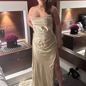 Elegant Champagne Evening Gown